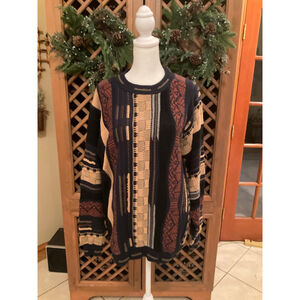 Vintage Protege Collection Sweater Coogi-Style 3D Textured Biggie Size Large
